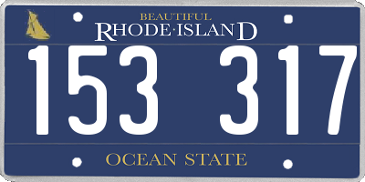 RI license plate 153317