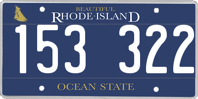 RI license plate 153322
