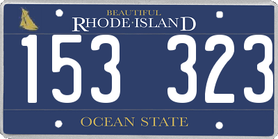 RI license plate 153323