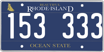 RI license plate 153333