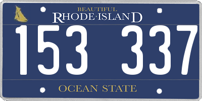 RI license plate 153337