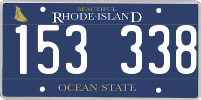 RI license plate 153338