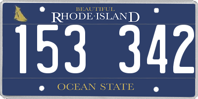 RI license plate 153342