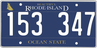 RI license plate 153347