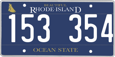 RI license plate 153354