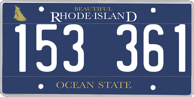 RI license plate 153361