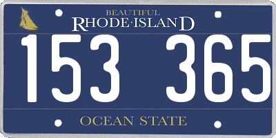 RI license plate 153365