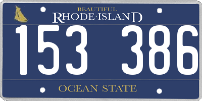 RI license plate 153386