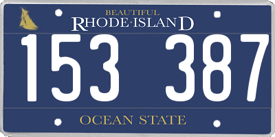 RI license plate 153387