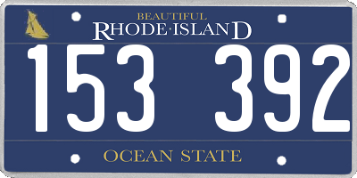 RI license plate 153392