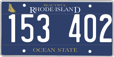 RI license plate 153402