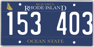 RI license plate 153403