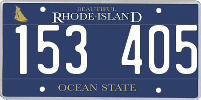 RI license plate 153405