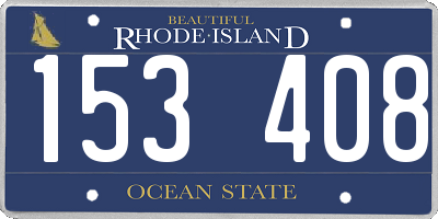 RI license plate 153408