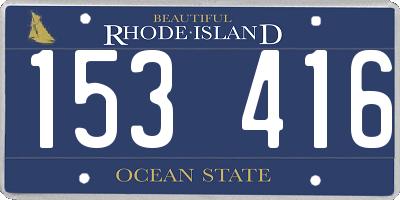 RI license plate 153416