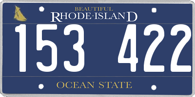 RI license plate 153422
