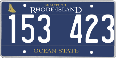 RI license plate 153423