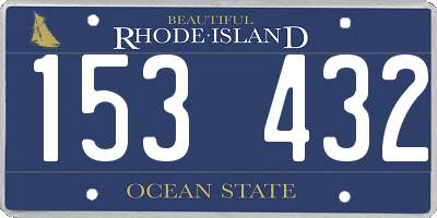 RI license plate 153432