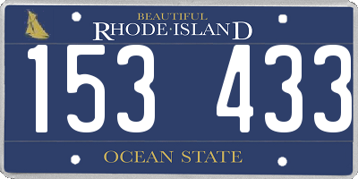 RI license plate 153433