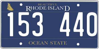 RI license plate 153440