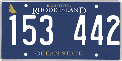 RI license plate 153442