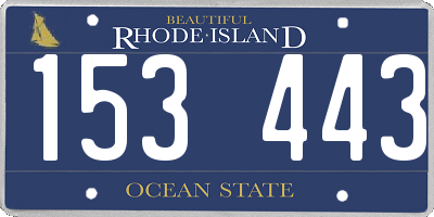 RI license plate 153443