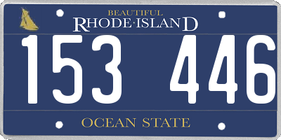 RI license plate 153446