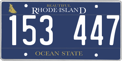 RI license plate 153447