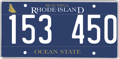 RI license plate 153450