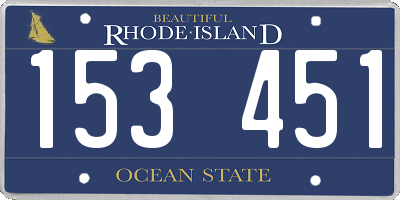 RI license plate 153451
