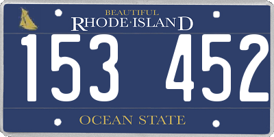 RI license plate 153452