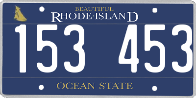 RI license plate 153453