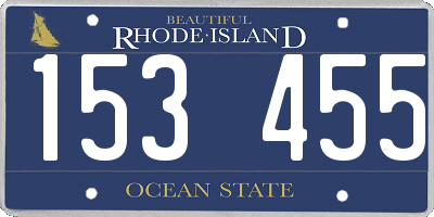RI license plate 153455