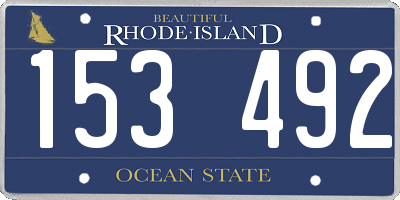 RI license plate 153492