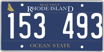 RI license plate 153493