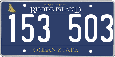 RI license plate 153503
