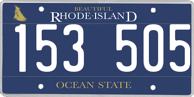 RI license plate 153505