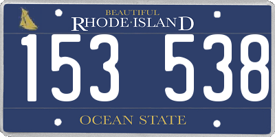 RI license plate 153538