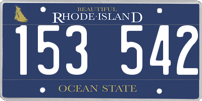 RI license plate 153542