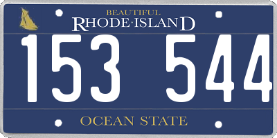 RI license plate 153544