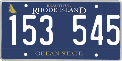 RI license plate 153545