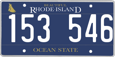 RI license plate 153546