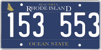 RI license plate 153553