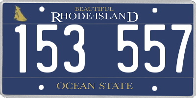 RI license plate 153557