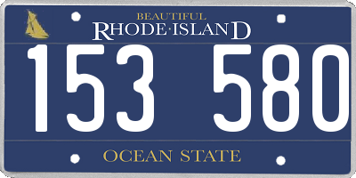 RI license plate 153580