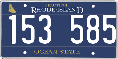 RI license plate 153585