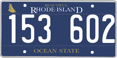 RI license plate 153602
