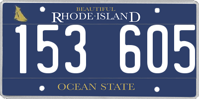 RI license plate 153605