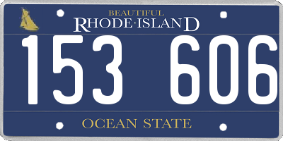 RI license plate 153606