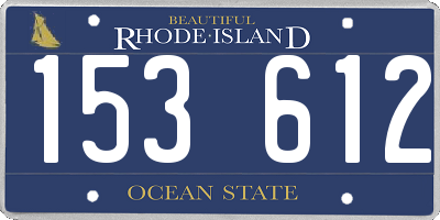 RI license plate 153612